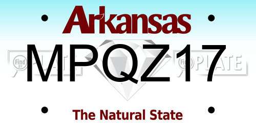 MPQZ17 Arkansas License Plate