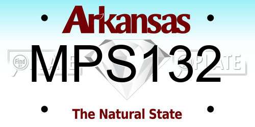 MPS132 Arkansas License Plate