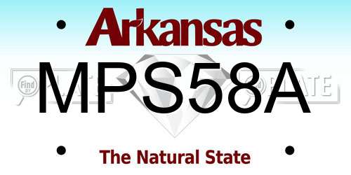 MPS58A Arkansas License Plate