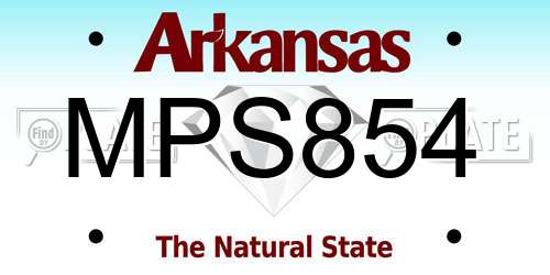 MPS854 Arkansas License Plate
