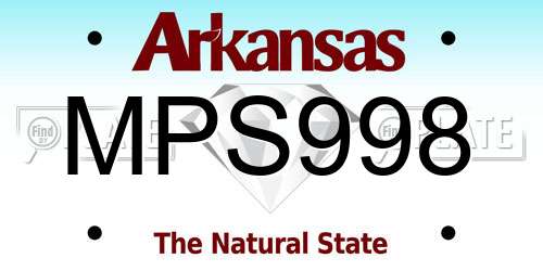 MPS998 Arkansas License Plate