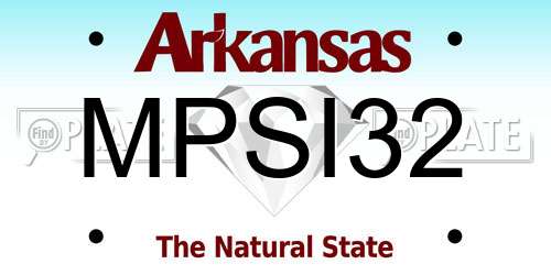MPSI32 Arkansas License Plate