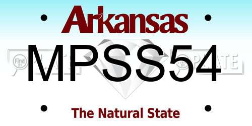MPSS54 Arkansas License Plate