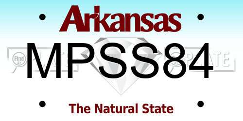 MPSS84 Arkansas License Plate