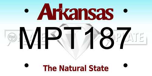 MPT187 Arkansas License Plate