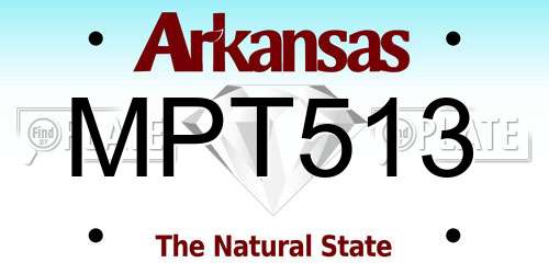 MPT513 Arkansas License Plate