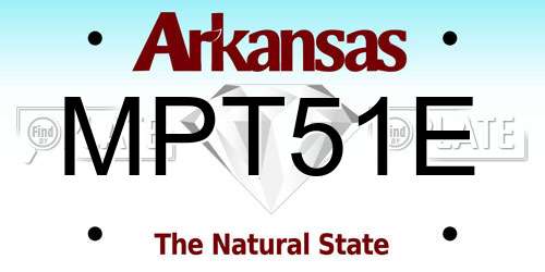 MPT51E Arkansas License Plate