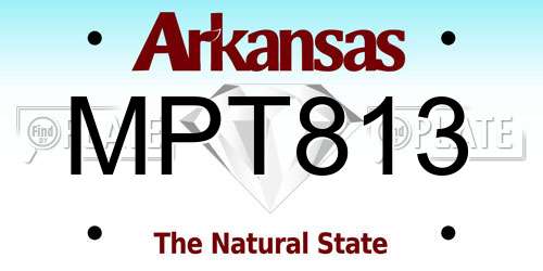 MPT813 Arkansas License Plate