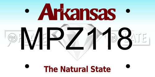 MPZ118 Arkansas License Plate