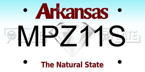 MPZ11S Arkansas License Plate