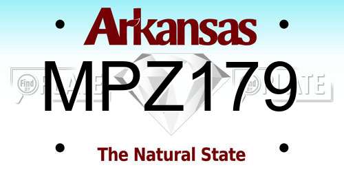 MPZ179 Arkansas License Plate