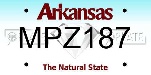 MPZ187 Arkansas License Plate