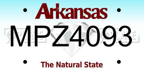 MPZ4093 Arkansas License Plate