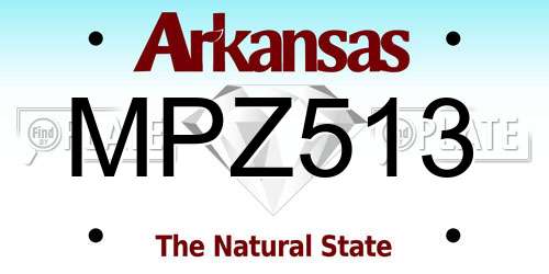 MPZ513 Arkansas License Plate
