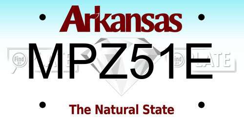 MPZ51E Arkansas License Plate