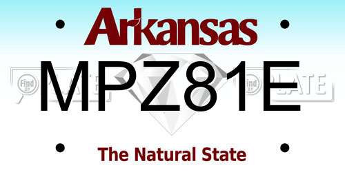 MPZ81E Arkansas License Plate