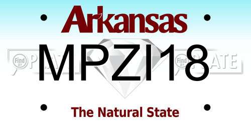 MPZI18 Arkansas License Plate
