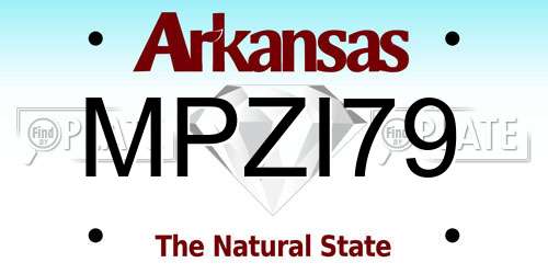 MPZI79 Arkansas License Plate