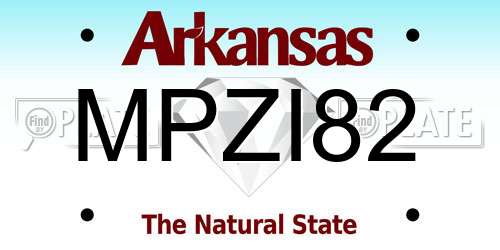 MPZI82 Arkansas License Plate