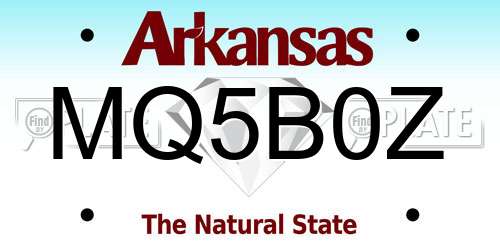 MQ5B0Z Arkansas License Plate