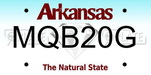 MQB20G Arkansas License Plate