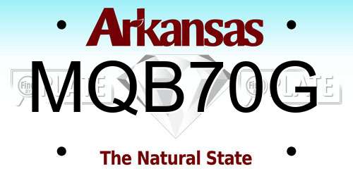 MQB70G Arkansas License Plate