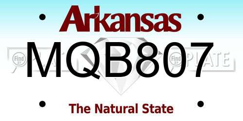 MQB807 Arkansas License Plate