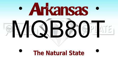 MQB80T Arkansas License Plate