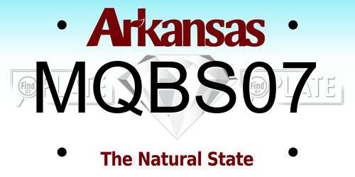 MQBS07 Arkansas License Plate