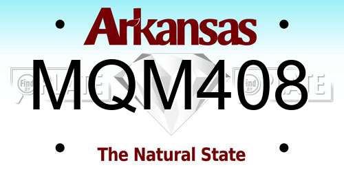 MQM408 Arkansas License Plate