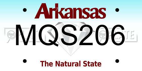 MQS206 Arkansas License Plate