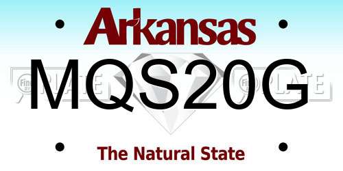 MQS20G Arkansas License Plate