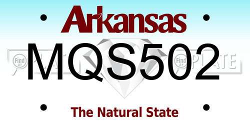 MQS502 Arkansas License Plate