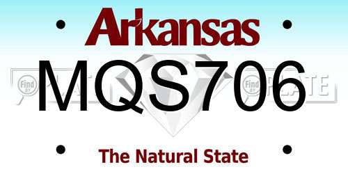 MQS706 Arkansas License Plate