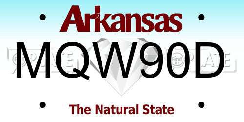 MQW90D Arkansas License Plate