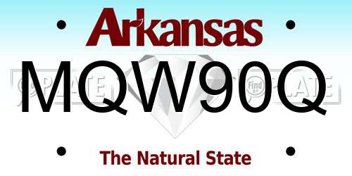 MQW90Q Arkansas License Plate