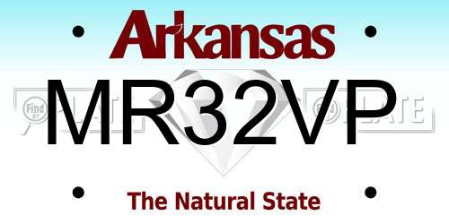 MR32VP Arkansas License Plate
