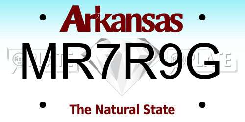 MR7R9G Arkansas License Plate