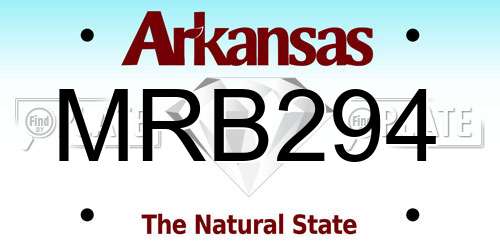 MRB294 Arkansas License Plate