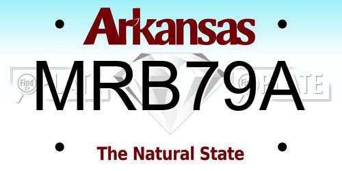 MRB79A Arkansas License Plate