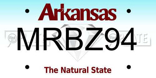 MRBZ94 Arkansas License Plate