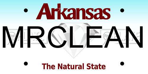 MRCLEAN Arkansas License Plate