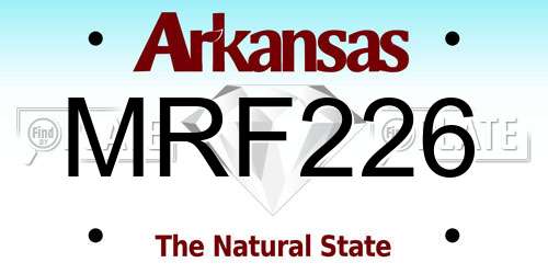 MRF226 Arkansas License Plate