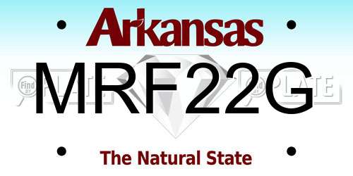 MRF22G Arkansas License Plate