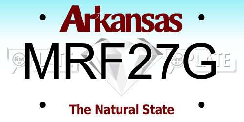 MRF27G Arkansas License Plate