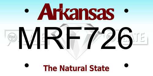 MRF726 Arkansas License Plate