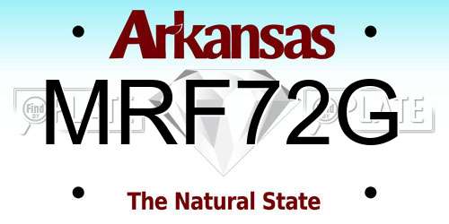 MRF72G Arkansas License Plate