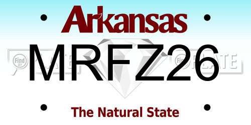 MRFZ26 Arkansas License Plate