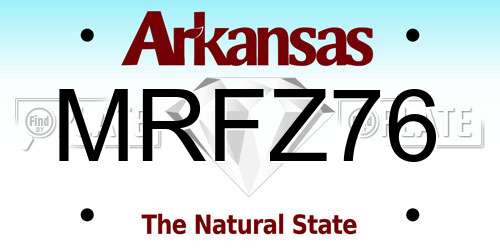 MRFZ76 Arkansas License Plate