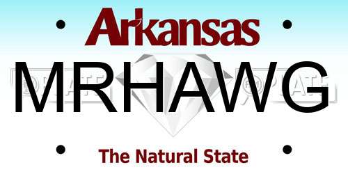 MRHAWG Arkansas License Plate